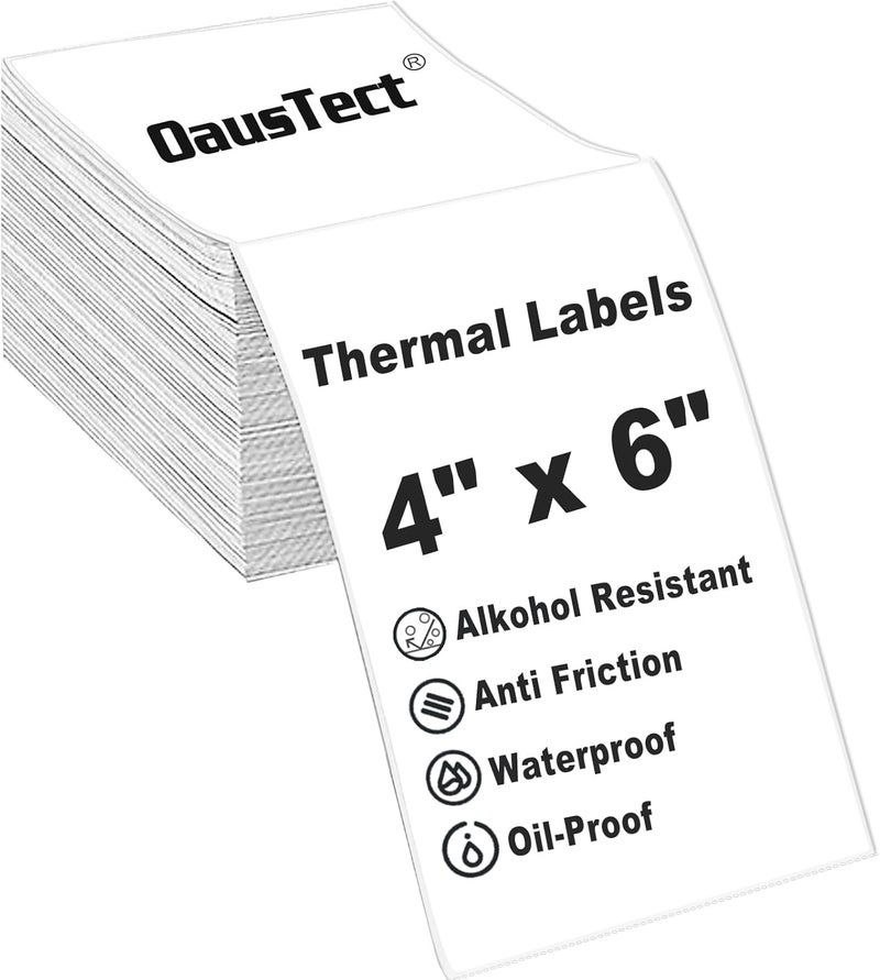 OausTect 4x6 Shipping Label 500 Fanfold Labels for Rollo, Zebra Direct Thermal Printer, with Perforations - Image 1